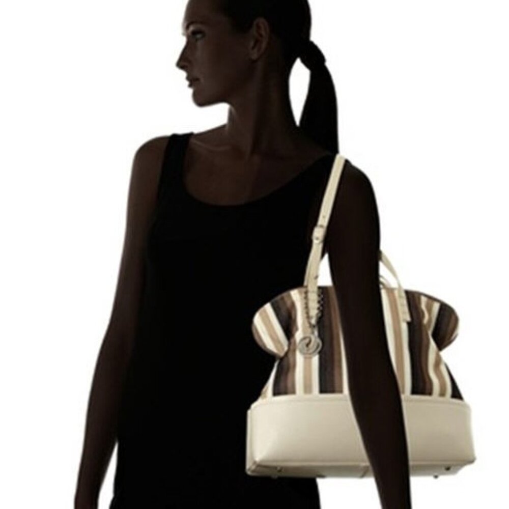 Charles Jourdan Savannah 5 Multi Stripe Shoulder Bag & Dust Bag Nwt